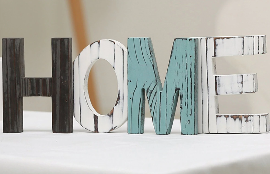Wooden HOME sign