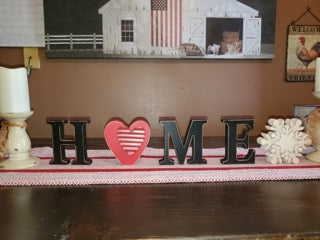 HOME decoration with heart and snowflake