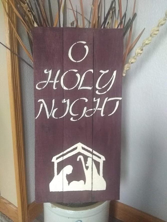 Holy Night pallet wood sign-original pic