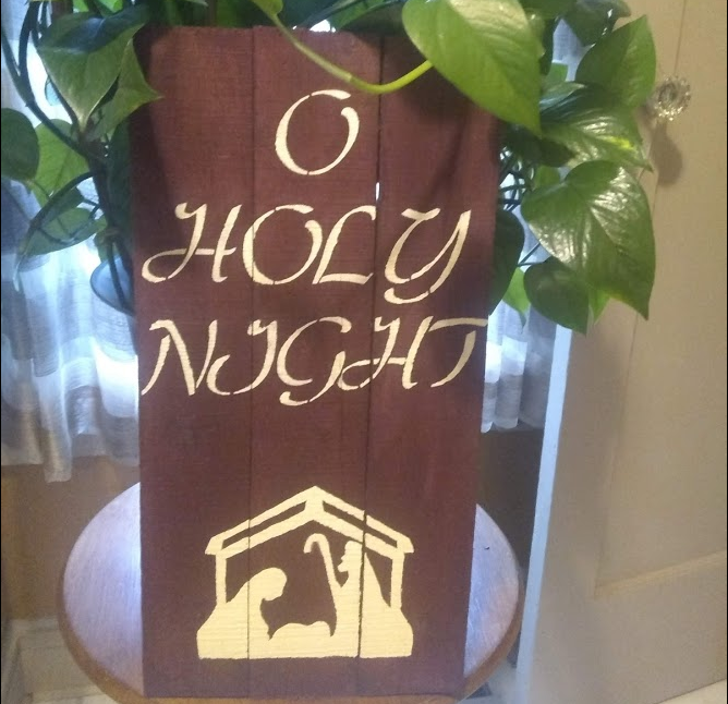 Holy Night pallet wood sign