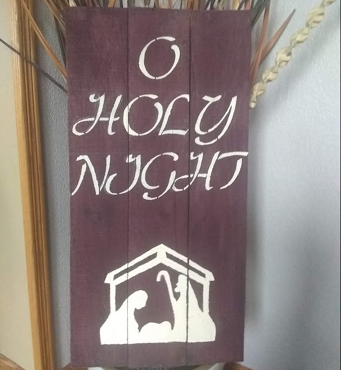 Holy Night wood sign