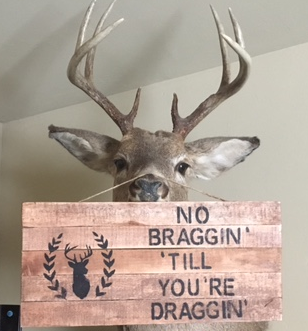Hunting sign on deer face