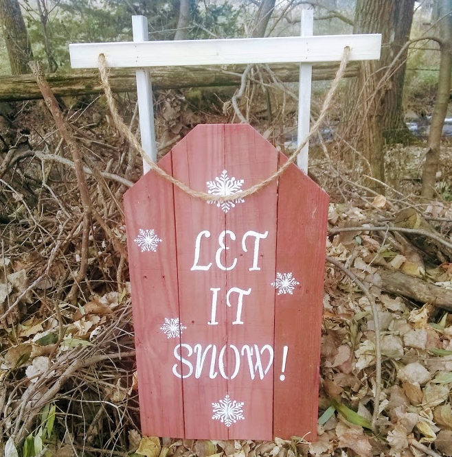 Let it snow pallet sled sign