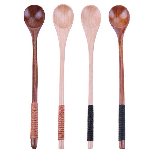 Long handled wood spoons