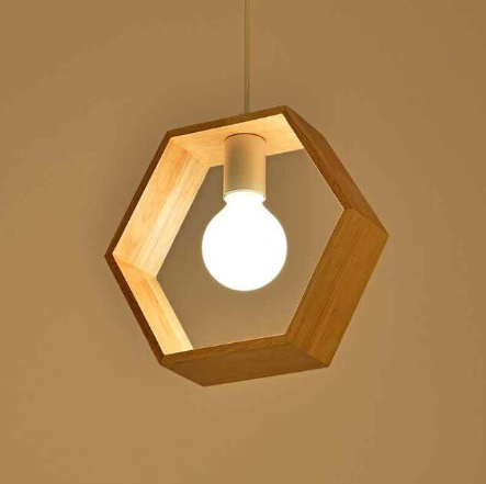 circle oak wood light