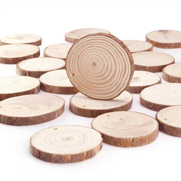 wood slices, tags