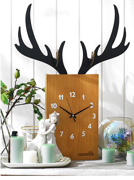 oak antler clock