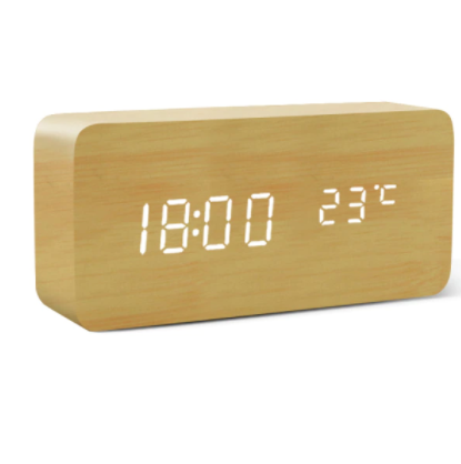 bamboo voice control desk clock