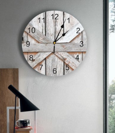 barn wood looking faux wood clock