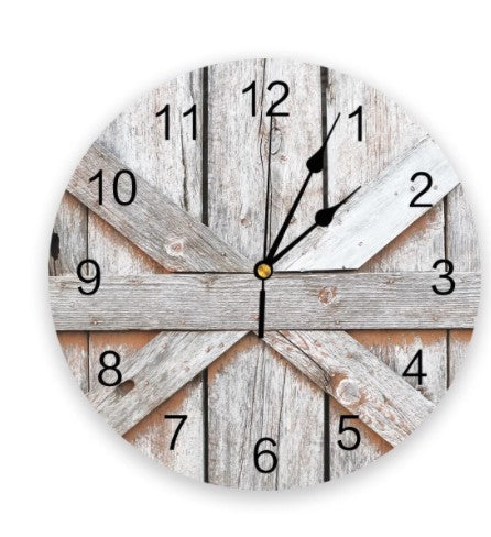 clock that looks like barn wood