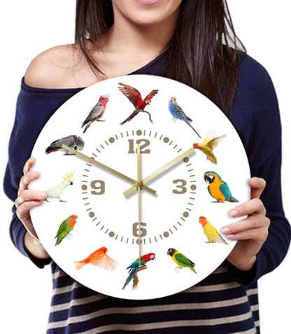 bird on a branch clock