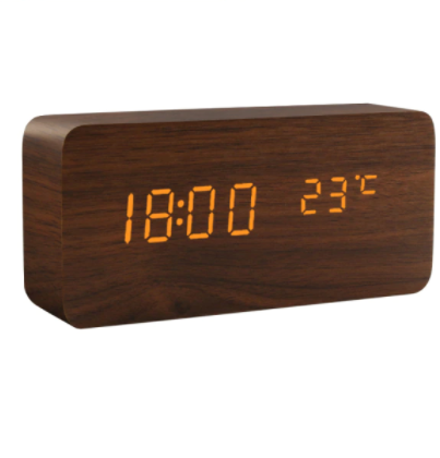 walnut voice control desk clock