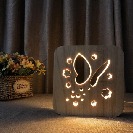 Wood Carved LED Night Lights