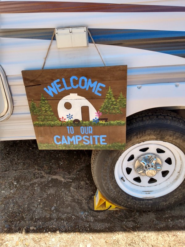 Camping RV sign