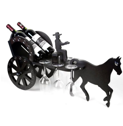 horse driven carriage for holding wine