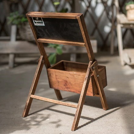 chalkboard plant stand-back view