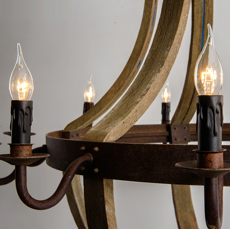 American vintage chandelier-wood view