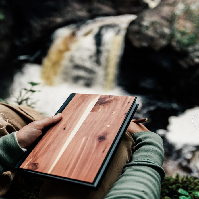 classic cedar journal in use
