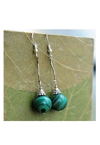 dangly wood ball earrings