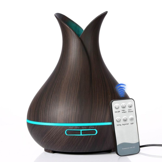 dark wood grain diffuser with remote