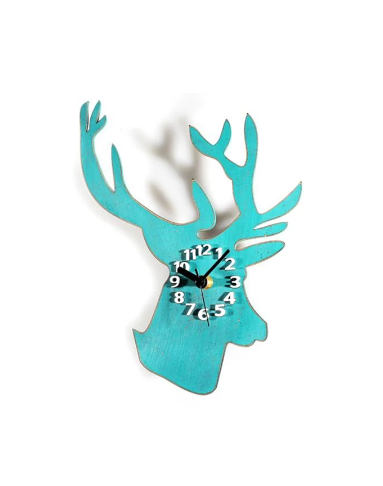 turquoise deer mount clock