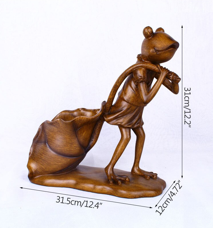 wooden frog wine bottle holder measurements