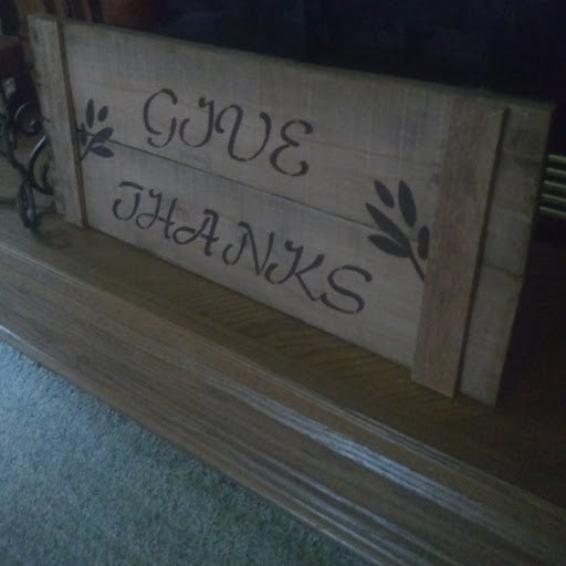 give thanks pallet wood sign
