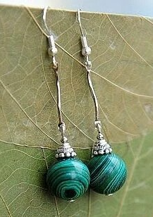 dangly green earrings