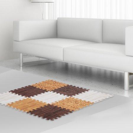 interlocking multi color wood grain floor tiles