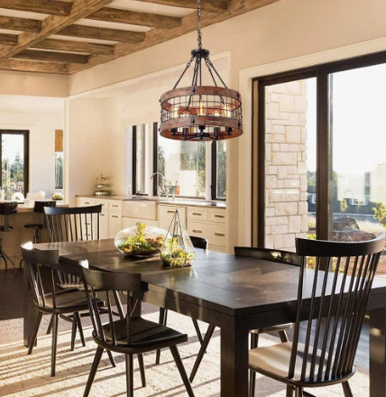 loft light over table