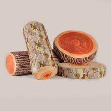faux log throw pillows