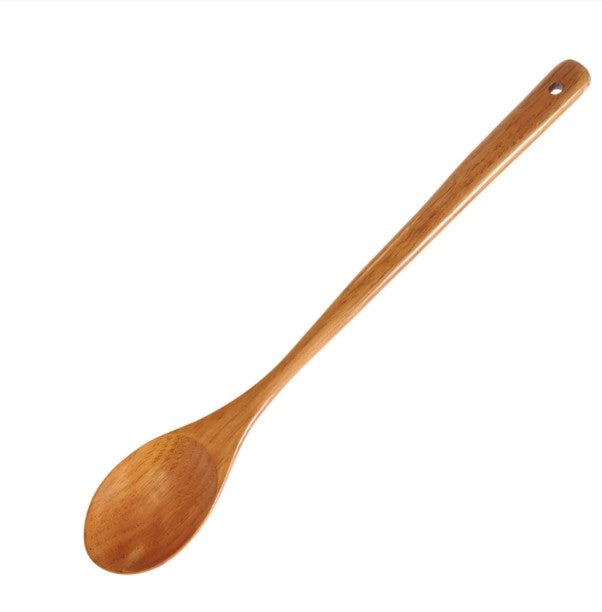 long handle wood spoon