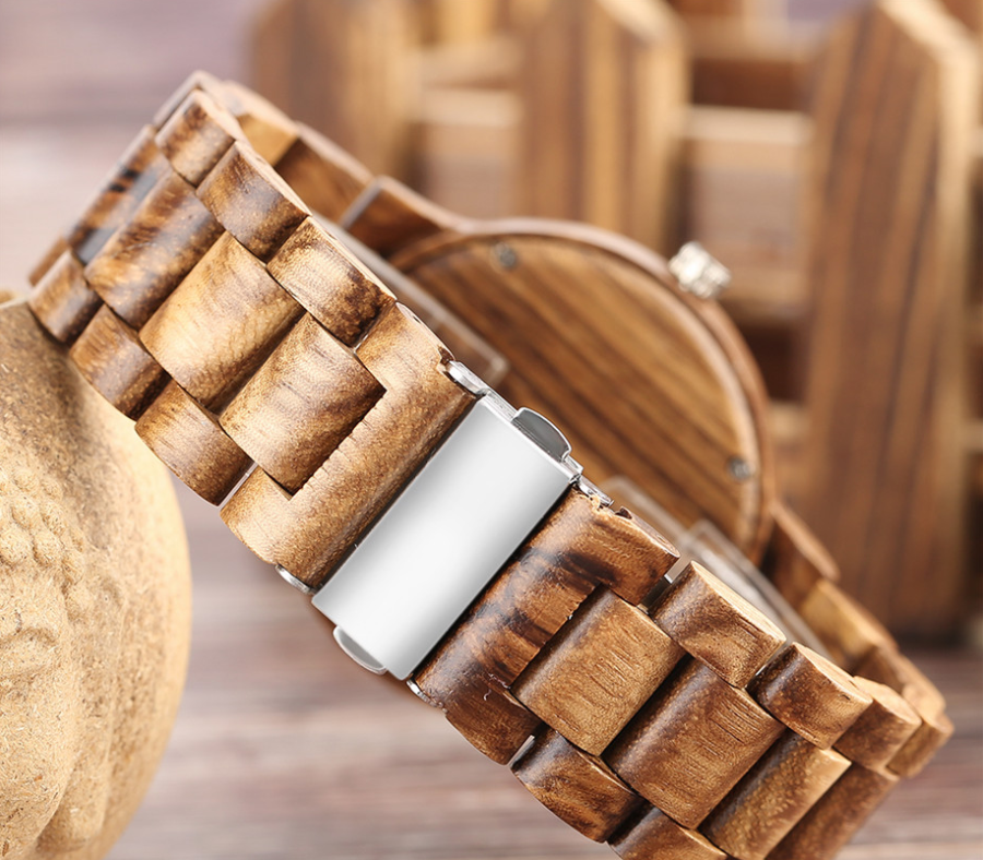 minimalist wood watch-backside view of clasp