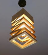view from below modern wood art droplight