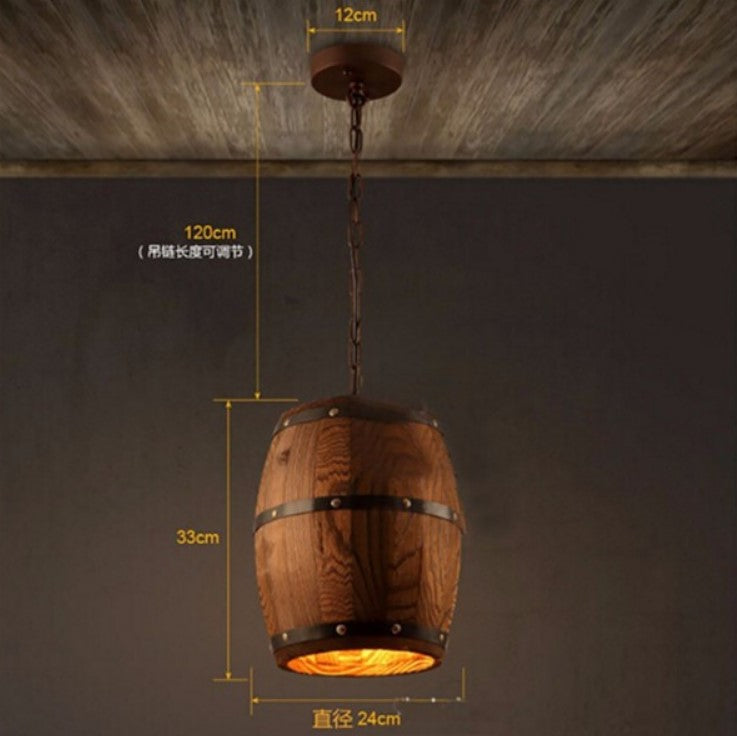 oak barrel lighting-hanging measurements