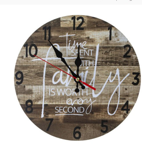 wooden family clock