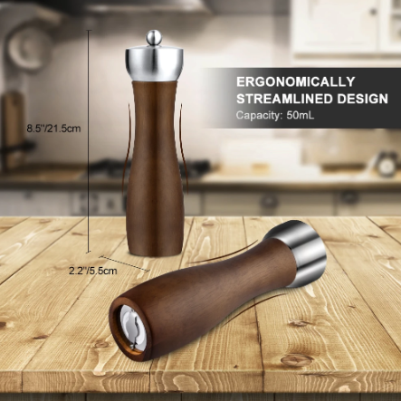 ergonomic pepper grinder set