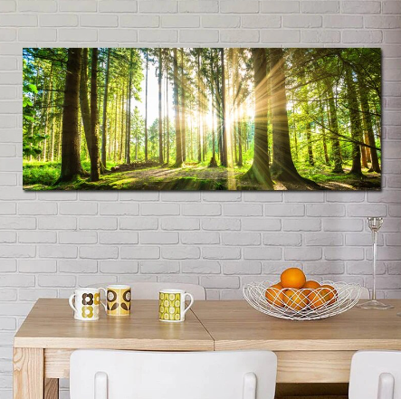 pine forest print over table