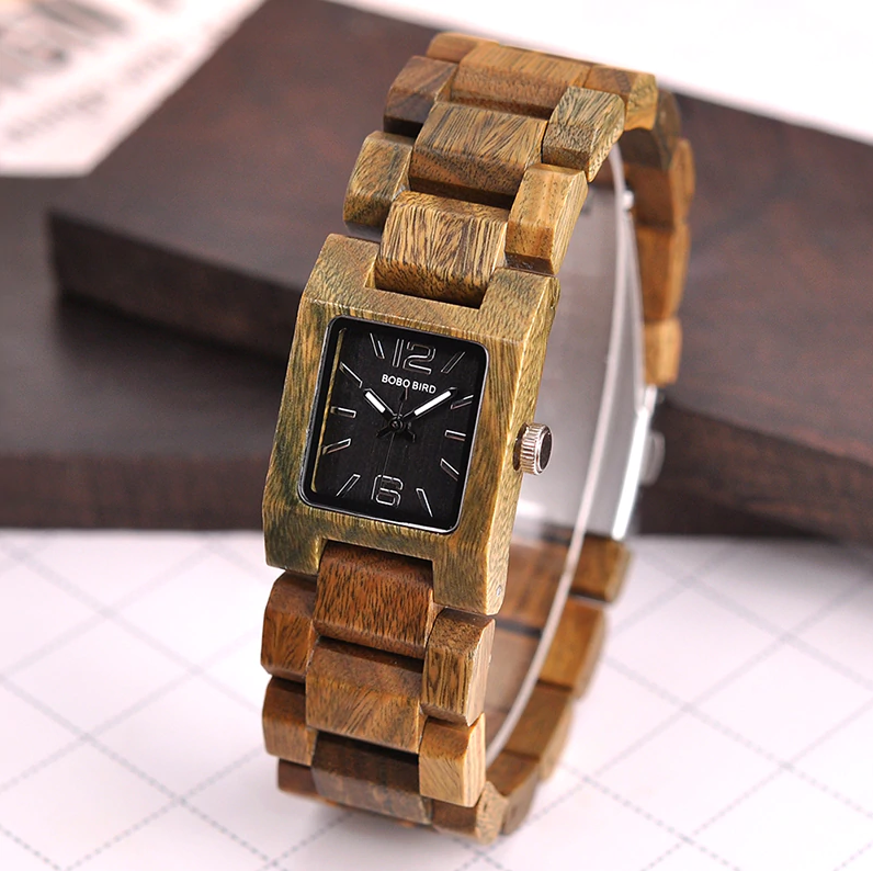 quartz wood watch