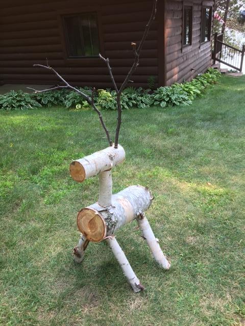 cabin accessory reindeer made from birch
