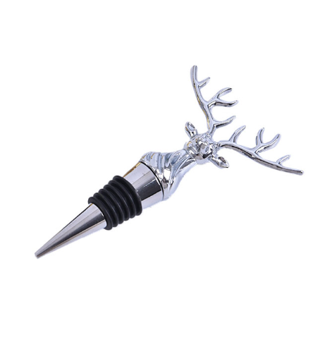 stag bottle stopper silver