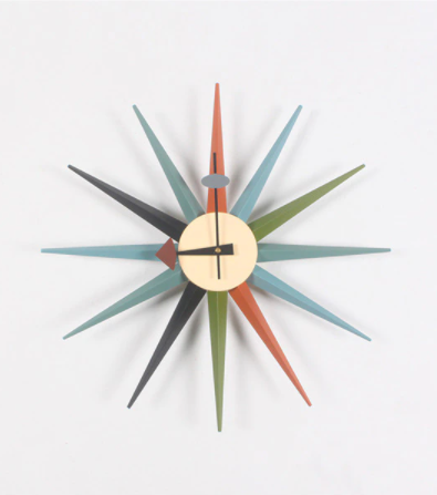 Sunburst Wood Wall Clock