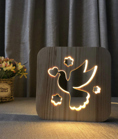 Wood Carved LED Night Lights