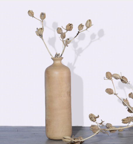 tall wood vase