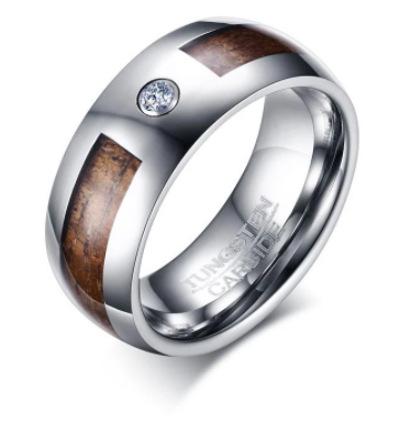 tungsten and wood ring