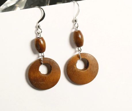 vintage wood earrings