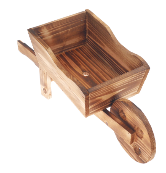 wheelbarrow planter-inside