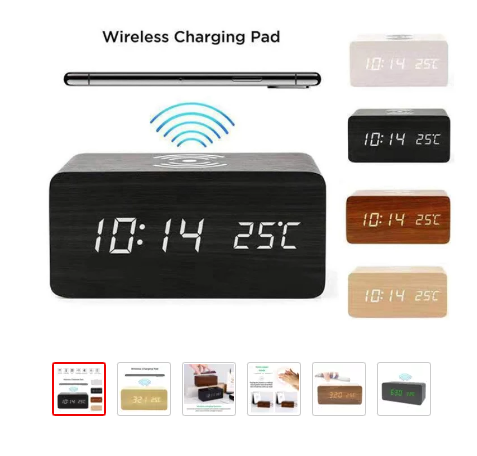 wireless charging clock