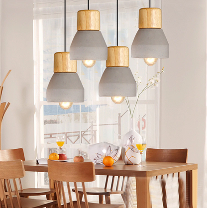 all same color pendant lights over kitchen table