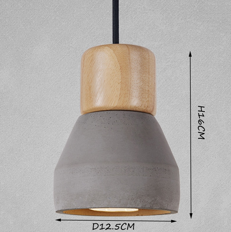 grey wood and cement pendant light
